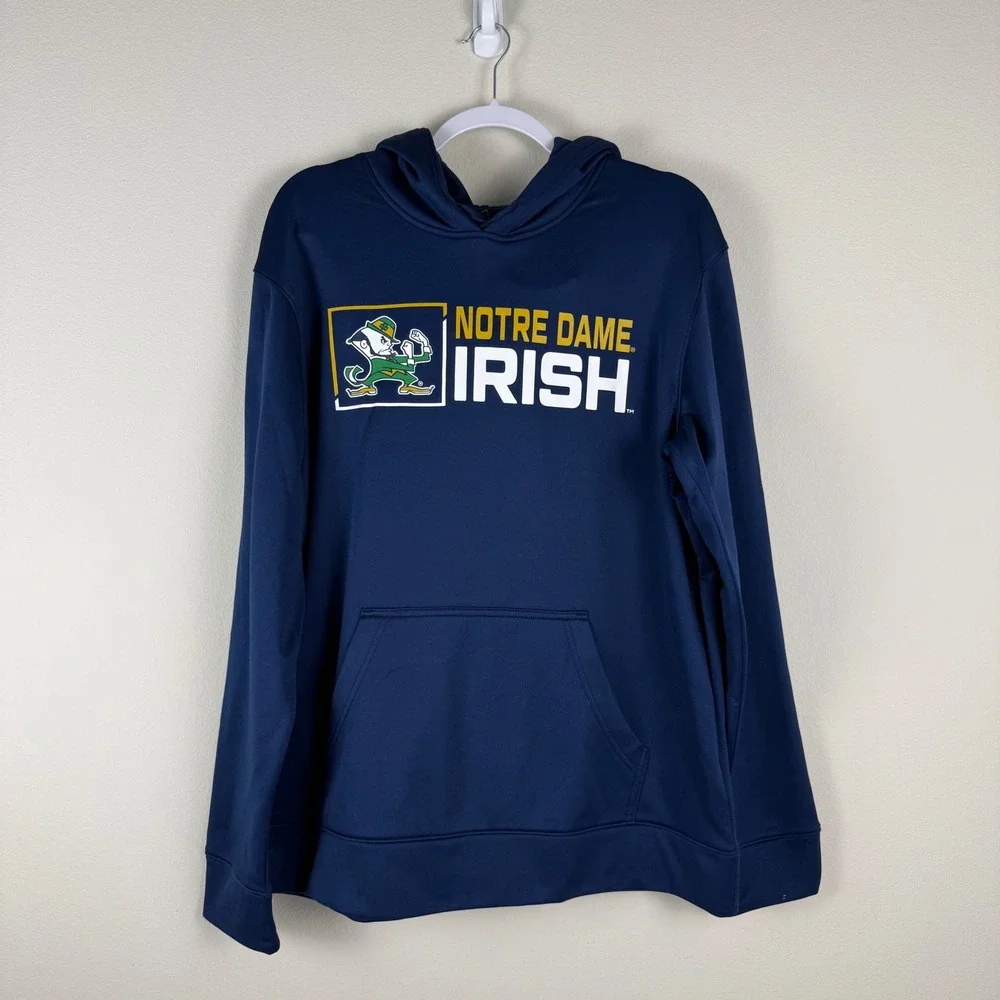 Fanatics Notre Dame Fighting Irish Navy Blue Hoodie Mens Size Large Hoody Fleece - Picture 2 of 8